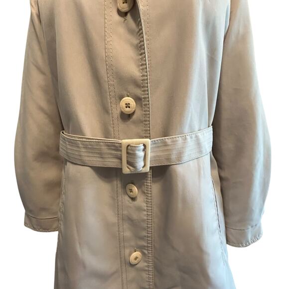 London Fog Womens VTG Trench Coat 8 Reg USA Jacket Zip Out Fur Lining & Belt - Picture 3 of 16